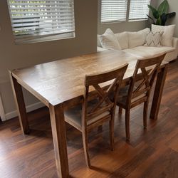 3-Piece Solid Wood Kitchen Table and Chairs