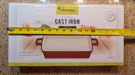 3.9Qt ChefVentions Enamel Cast Iron Baker Serving Dish - Brand New