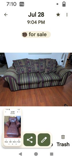 Furniture sleep sofa, accent chair and leather chair with foot rest