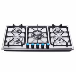 5 Burner Propane Gas Cooktop Indoor, Powerful Built-in Gas Stove Top with Auto Ignition, NG/LPG Convertible Dual Fuel, Portable Tabletop Counter Stove