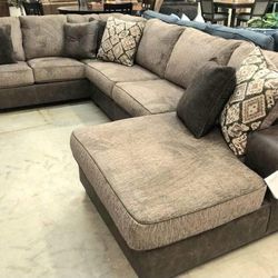 Oversized Large Chocalate Sectional Sofa Couch 