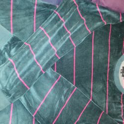 Stussy Velour Striped Crewneck Sweater Size Xl