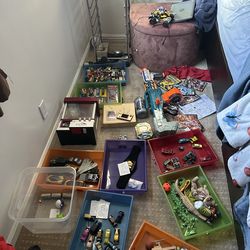 Pokémon cards and funko pops and old hot wheels