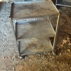 Stainless steel cart on wheels