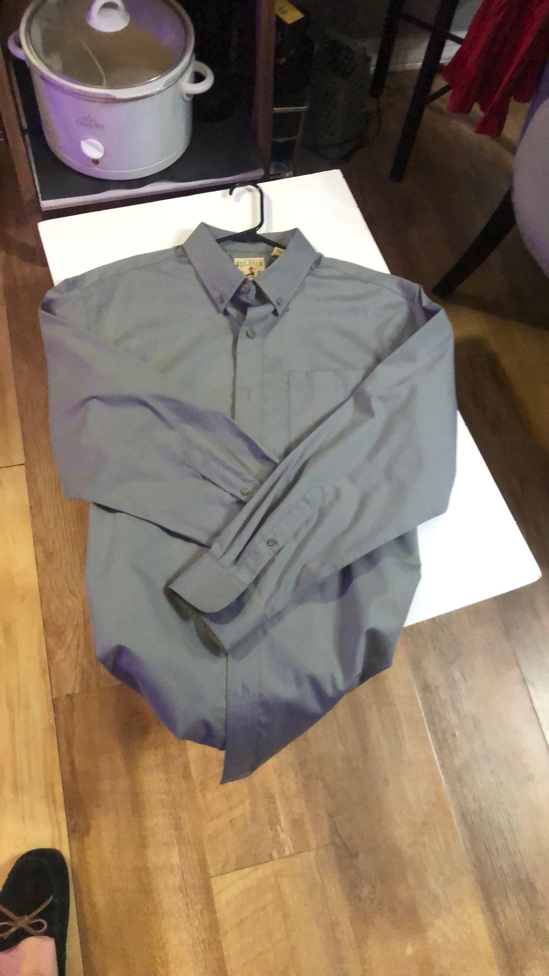 Men’s Red Head XL Gray Button Down Shirt