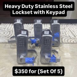 Heavy Duty Stainless Steel Lockset With Keypad (Set Of 5) Pickup Today!!!