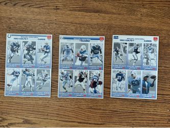 1993 McDonald’s Colts GameDay Card Set — Complete 3 Uncut Sheets