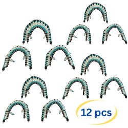Head Dress For Car, Beaded Miniature Indian Hat Decor, Christmas Tree Ornament For Home Mirror Crafts, Blue White Ornament Gift,  Pack Of 12