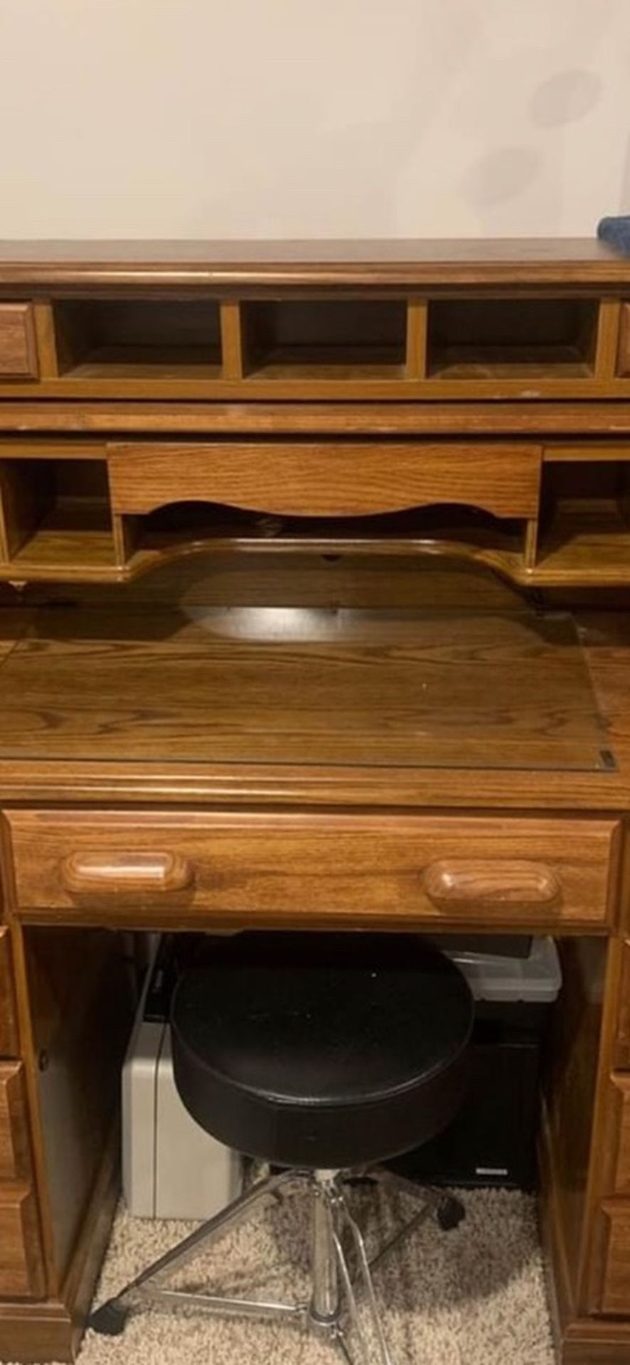 Well Made Wood Roll Top Desk