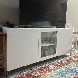 Modern IKEA TV Stand with Shelves 