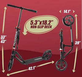 HUDORA BigWheel Kick Scooter, The Original with RX Pro Technology, Folding City Scooter
