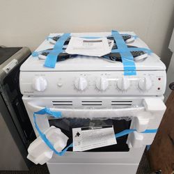 24 in. 4 Burner Element Free-Standing Electric Range Oven in White