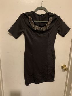 Grey Dress With Beading - Size Small