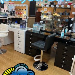 Black Vanity With Desk With Diamonds New Dresser 