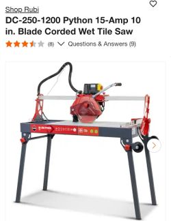 Rubi
DC-(contact info removed) Python 15-Amp 10 in. Blade Corded Wet Tile Saw