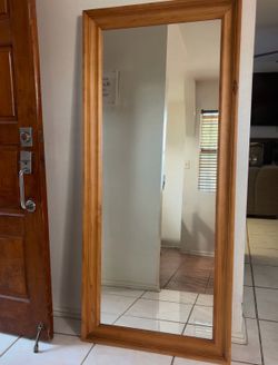 Wooden Floor Mirror