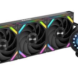 SAMA Q70 CPU Liquid Cooler, 360MM Water AIO CPU Cooler with 2.8" LCD Display, Magnetic Detachable, XT120 Modular Fans LCP Blade, Bonus Stands, 115X, 2