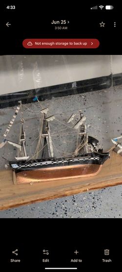 Model Pirate ship in display case