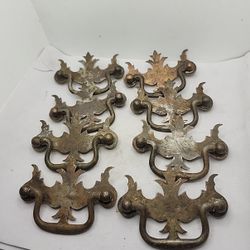 Vintage 3.25 in. Brass Plated Steel Bail Dresser Drawer Pulls (8)