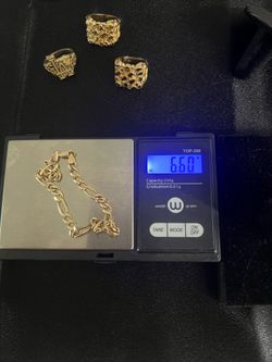 10k gold Figaro bracelet 6.6g 8.5 inches