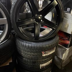 24 Inch Wheels Tires And Sensors Jeep Cherokee Dodge Durango 5x5 5x127