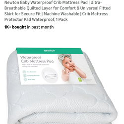 Newton waterproof crib mattress pad
