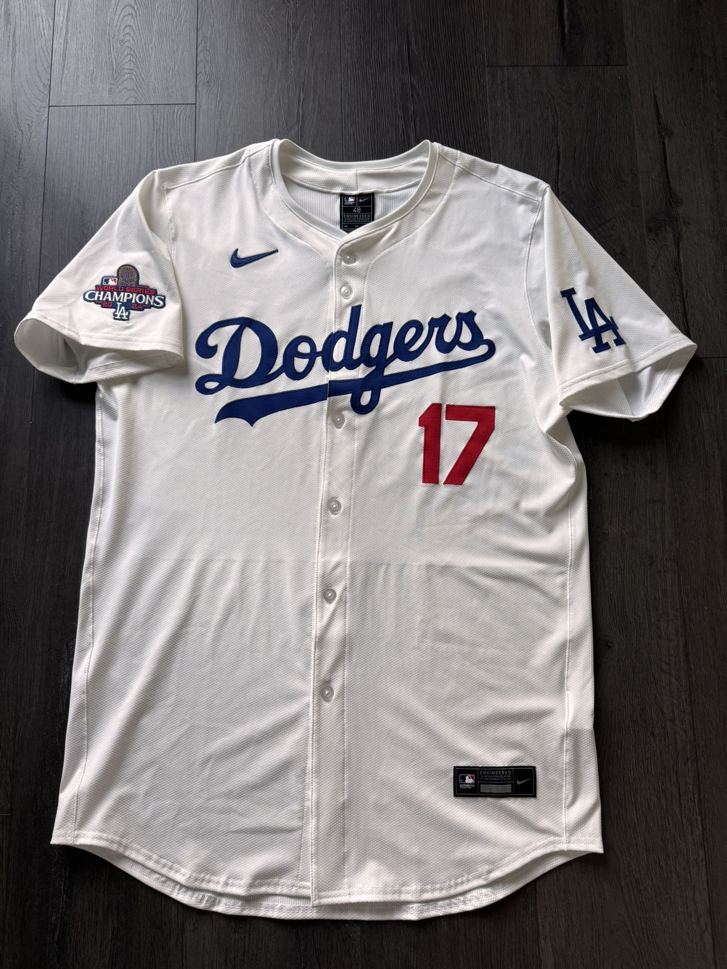 Ohtani 2024 World Series Los Angeles Dodgers Authentic Nike Elite Jersey Size 48