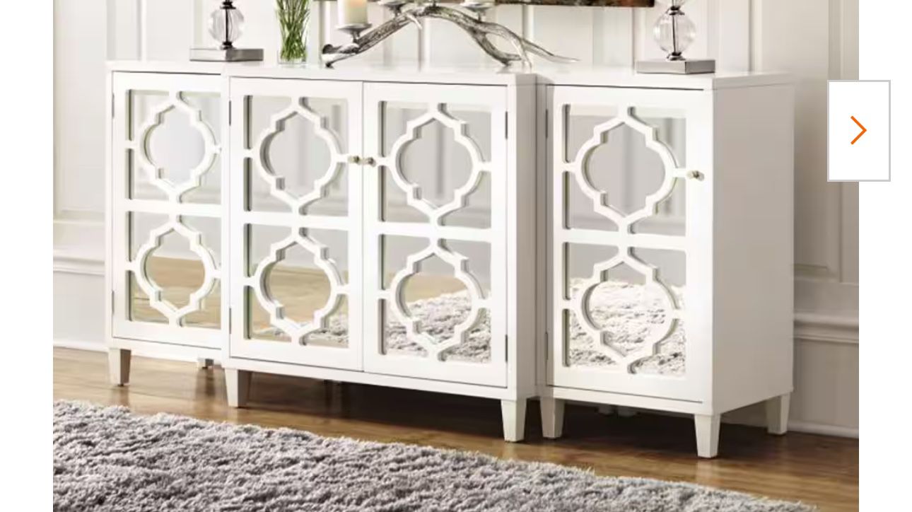 White Mirrored Console Table
