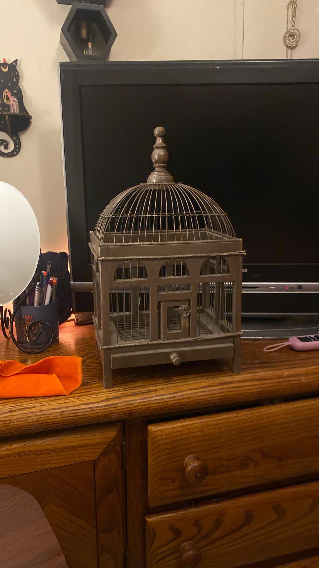 Wooden Bird Cage ( Decor ) Does Have Tray N Door 