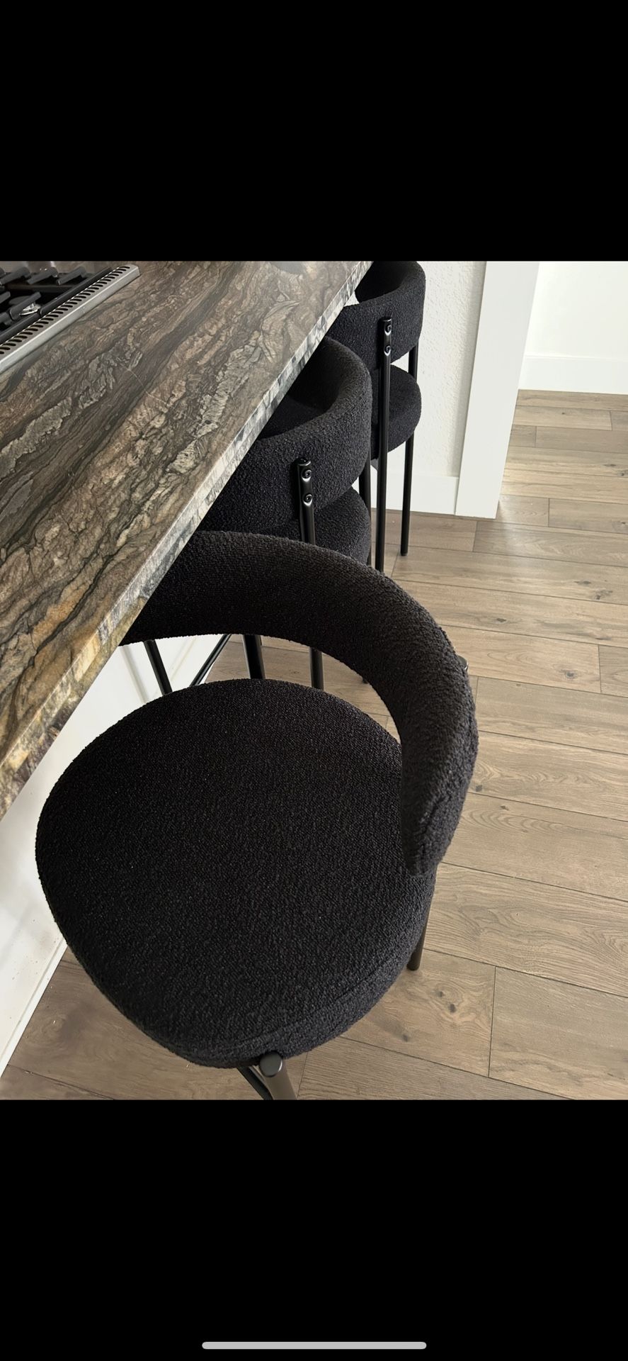 3x Black Counter Chairs