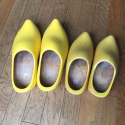 Two Pair Of Dutch Wooden Shoes