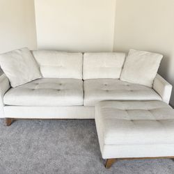 Living Room Furniture Set: Macy’s Sofa W/ Ottoman + (2) Ethan Allen Arm Chairs 