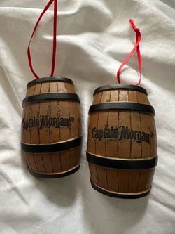 Captain Morgan Barrel Christmas Ornaments Set of 2