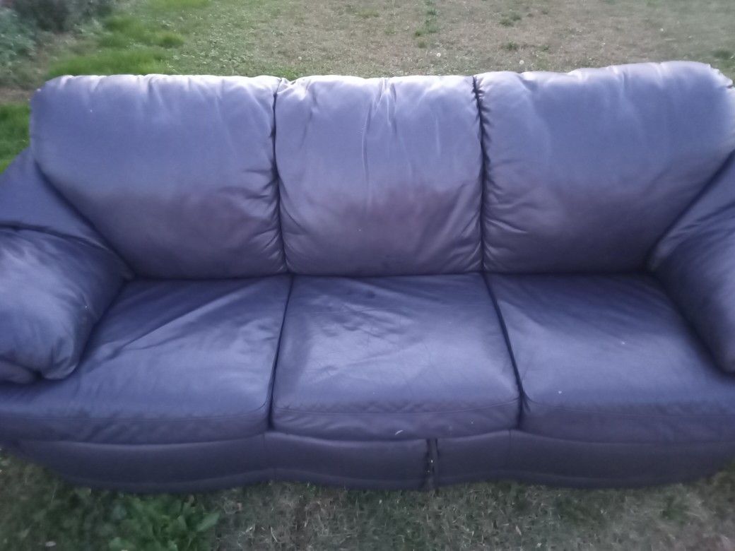 Dark Blue leather Sofa Bed