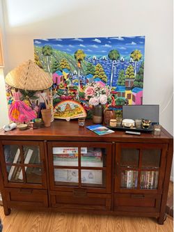 Wood Entertainment Center / Console Cabinet