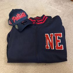 New England Patriots Jacket & Hat Combo (L)