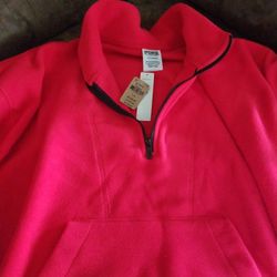 Pink Fleece Half Zip Size L