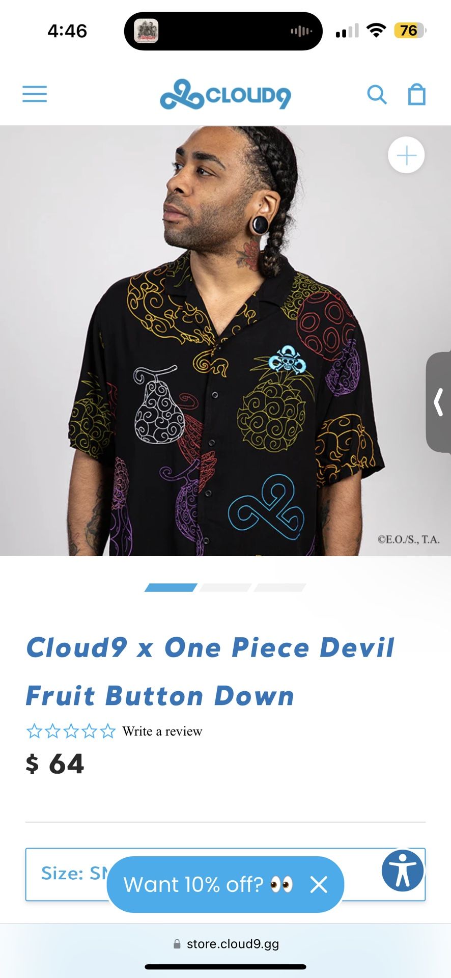 Cloud9 x One Piece Devil Fruit Button Down