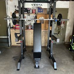 Vesta Fitness HR1000 | Adjustable Bench | 230lb Bumpers Olympic Weight | 7ft Olympic Barbell | Fitness | Gym Equipment | FREE DELIVERY 🚚 