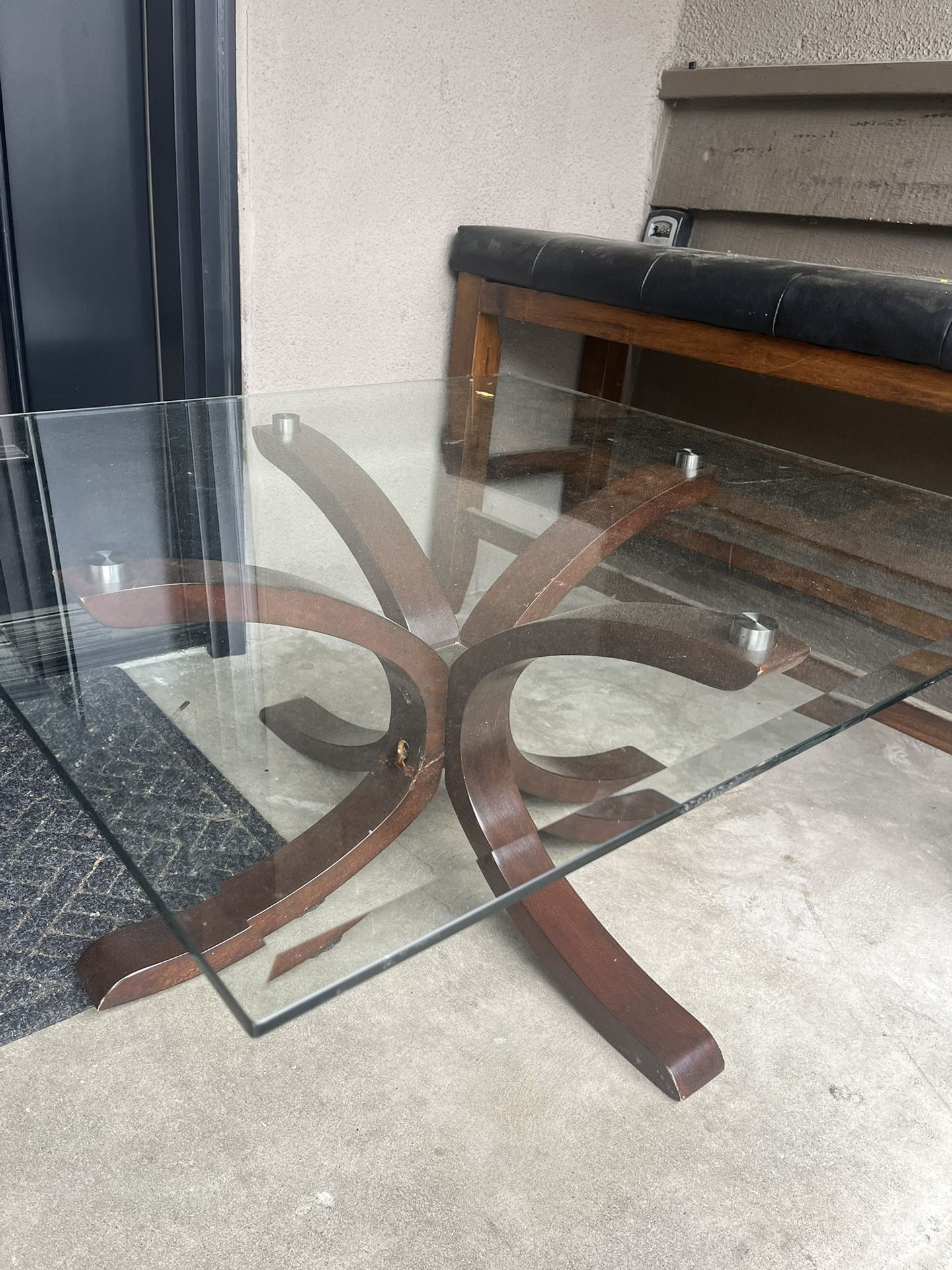 Glass Wood Table Coffee Table FREE