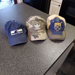 Adidas.  Goodyear &  Railroad  Caps. All Clean Like New.  20 Each   Or All 3.   For 40 Bucks