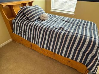Twin Captain's Bed with Bookcase Headboard