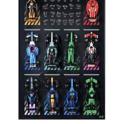 Display Wallboard for LEGO Speed Champions Ultimate Formula 1 Model Car Collector's Pack (Cars Not Included) Wall Mount for Lego 66802