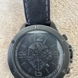 AX Chronograph AX1508 Watch, Black Leather strap