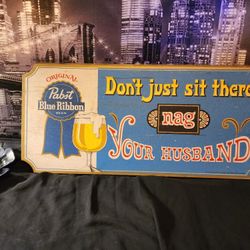 Vintage Pabst Blue Ribbon Beer Sign 