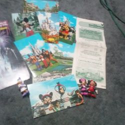 Eight Vintage Disney World Postcards Two Pamphlets Three Toys Vintage