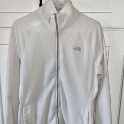 THE NORTH FACE Full Zip Up White Fleece Jacket Women's Size Large
