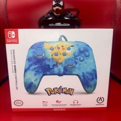 Nintendo Switch Wired Controller – Pokémon Tie-Dye Pikachu Edition (PowerA) – NEW