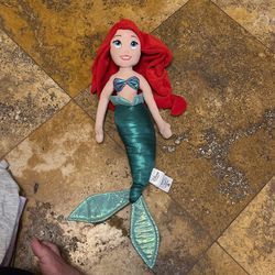 Disney Store Princess Ariel The Little Mermaid Stuffed Plush Doll 21"