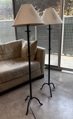 Black Steel floor lamps (2)